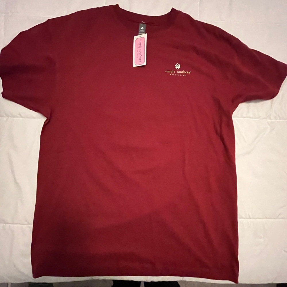 Simply Southern Wine Colored Pumpkin Tee. Size Large - Picture 2 of 3